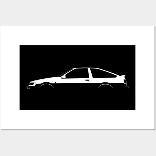 Toyota Corolla Levin GT-Apex (AE86) Silhouette Posters and Art